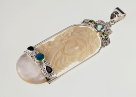 Sajen Goddess Sterling Silver Pendant w/ Multiple Stones 93 mm Tall - $197.99