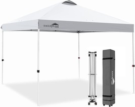 Eagle Peak Pop Up Canopy Tent With Wheeled Carry Bag, 8 Stakes, 4 Ropes,, White - £144.77 GBP