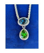 Brighton EMERALD ISLE Green Blue Swarovski Crystal Necklace and Earrings... - $239.34 CAD