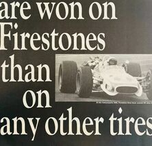1968 Firestone Tires Indianapolis Advertisement Life Magazine Automobili... - $28.01 CAD