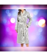 Giraffe At Home Luxury Bath Robe House Coat Size 0 Silver Gray Snow Leop... - $2,670.29 MXN