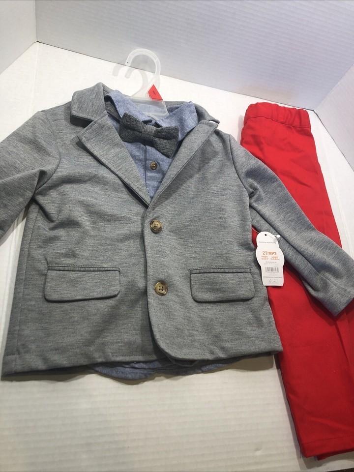 Toddler Boy Suit 2T Jacket, Button Up Shirt, Bow Tie &amp; Pants ) Wonder Na... - $12.99