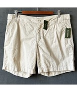 Eddie Bauer Chino Shorts Mid-Rise Lightweight Beige Cotton - Women&#39;s Siz... - $722.54 MXN