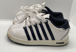 Infants Size 6 White Black K-Swiss Leather Shoes preowned 23643-146 - £9.39 GBP