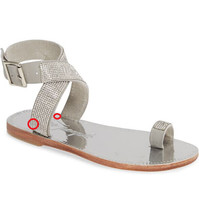 FREE PEOPLE Womens Sandals Sunset Cruise Silver Size EUR 37 OB929361 - £43.09 GBP