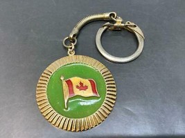 Vintage Keyring ZOO ST-FELICIEN PQ Keychain CANADIAN FLAG Porte-Clés MAP... - $7.86