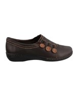 New Clarks Women&#39;s Evianna Charm Leather Slip-On Shoes Brown Size 6 - $107.83 CAD