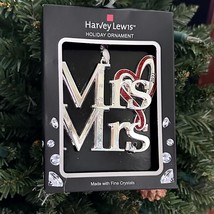 Mrs Mrs 2021 Christmas Tree Ornament Harvey Lewis w Fine Crystals Married Couple - £13.00 GBP