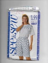 CUT WOMENS BUTTERICK SEE &amp; SEW 4807 Sewing Pattern SHORTS TOP EASY SIZE ... - $93.40 MXN