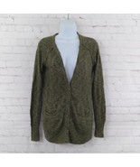 Mudd Cardigan Womens Small Green V Neck Long Sleeve Knit Longline Y2K 2000s - £19.75 GBP