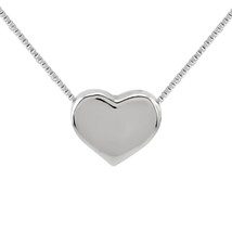 Plain Heart Pendent 925 Sterling Silver Necklace - £17.08 GBP