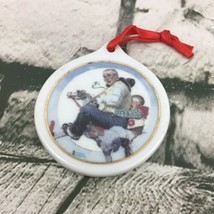 Norman Rockwell Christmas Ornament 1997 Ceramic Gramps At The Reins - £5.44 GBP