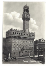 Italy Florence Firenze Palazzo Vecchio Palace Tower Glossy RPPC Postcard 4X6 - $6.69