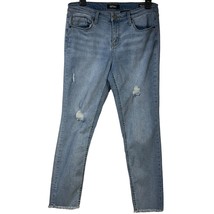 Buffalo David Bitton Jess SZ 8/29 Rip &amp; Repair Blue Denim Jeans Mid Rise Skinny - $9.50