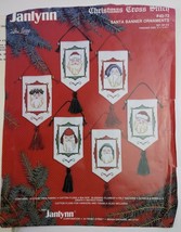 1988 Janlynn Christmas Cross Stitch Kit Santa Banner Ornaments # 40-72  VTG OPEN - £9.69 GBP