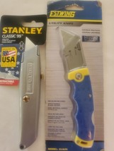 2- Estwing Folding Lock Back Utility Knife & Stanley Classic Retactable EUK01 - £16.70 GBP
