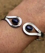 Handmade Cuff Bangle Jewelry German Silver, Natural Lapis Lazuli Gemstone 4 - $17.63