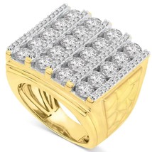 7Ct Diamond Ring Mens Round Flashy Polished Wedding Band 14K Yellow Gold Finish - £91.21 GBP