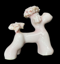 Miniature Spaghetti Poodle Pink 1.5&quot; Dog Figurine MCM Porcelain - $260.95 MXN