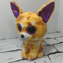 Ty Beanie Boo Pablo Chihuahua  Orange Purple Eyes Plush Stuffed Animal Flaw - £9.47 GBP