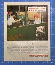 Vintage Print Ad Chrysler Women Man Automobile Plant Fluid Drive Car 13.... - £13.85 GBP