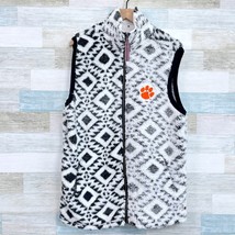 Clemson Tigers Tribal Fleece Vest Jacket Black White Pressbox Womens Medium - £54.75 GBP
