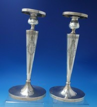 AG Sterling Silver Candlestick Pair Brite-Cut 15.1 troy ounces 11 3/4&quot; (#6018) - £551.70 GBP