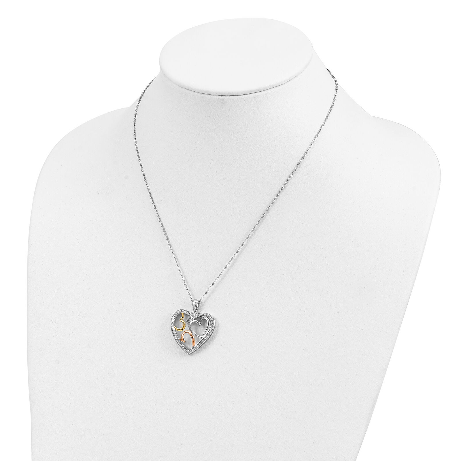 Sentimental Expressions Silver Rhodium Rose and Gold-plated CZ The Bond of Love Item image 6