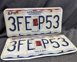 Missouri Bicentennial 1821-2021 Automobile License Plate Set Of 2 - 3FE ... - $10.40