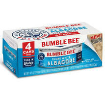 BUMBLE BEE Chunk White Albacore Tuna in Water Canned Fish 5 Oz - 4 Pack - £7.43 GBP