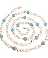 Sterling Silver Turquoise Long Necklace 46” Long  - $115.45 CAD