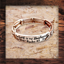 Metal Stretch Bracelet Psalm 23 The Lord is My Shepherd - £11.32 GBP