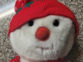 Ty Beanie Buddies Snowboy The Snowman With Red And Green Holiday Hat - $24.99