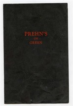 Prehn&#39;s on Green Menu Champagne Illinois 1930&#39;s  - £75.85 GBP