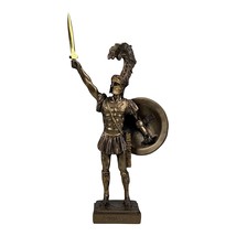 Achille Troiano Eroe di Guerra Re con Scudo Spada Statua Scultura Colore Bronzo - £32.06 GBP