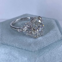 Oval 4.08Ct E-VVS2 Igi Kunstdiamanten Grown Diamant Verlobungsring 14k Weiß Gold - $4,022.38