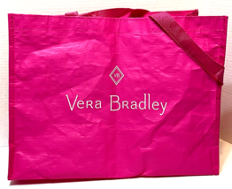 Vera Bradley Reusuable Lightweight Shopping Bag Pink 16 x 12 x 6 With Ha... - £4.49 GBP