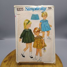 Vintage Sewing PATTERN Simplicity 6325, Girl Childs One Piece Dress, 1965 Toddle - £15.82 GBP