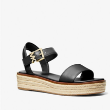 Michael Kors Richie Platform Espadrille Sandal Ankle Strap Size 8 M Black - $79.99