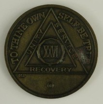 Brass AA Alcoholics Anonymous XXVI Token Unity Service Recovery Serenity Prayer - £7.60 GBP