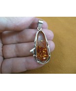 (p38-18) 7.4 gram BALTIC AMBER geometric oval oblong 925 Sterling SILVER... - $82.99