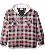 Wrangler Men&#39;s Long Sleeve Quilted Lined Flannel Shirt Jacket w/Hood X-L... - $42.23 CAD