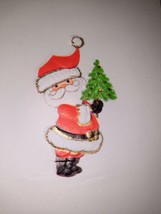 8 Embossed Santa w Tree Vintage 60/70&#39;s Era Blank Hallmark Christmas Note Cards  - £19.57 GBP
