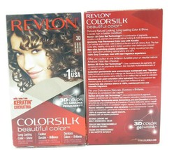 Revlon Colorsilk Beautiful Color 30 Dark Brown w/Keratin *Twin Pack* - £8.60 GBP