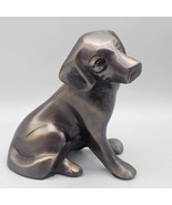 Bronze metal puppy dog floppy ears Labrador hunting cabin decor 6&quot; Heavy - $1,300.58 MXN