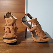 Ellie Sioux Pumps Fringe Tassel High Heels Bohemian Western Faux Suede Size 5 - £26.62 GBP