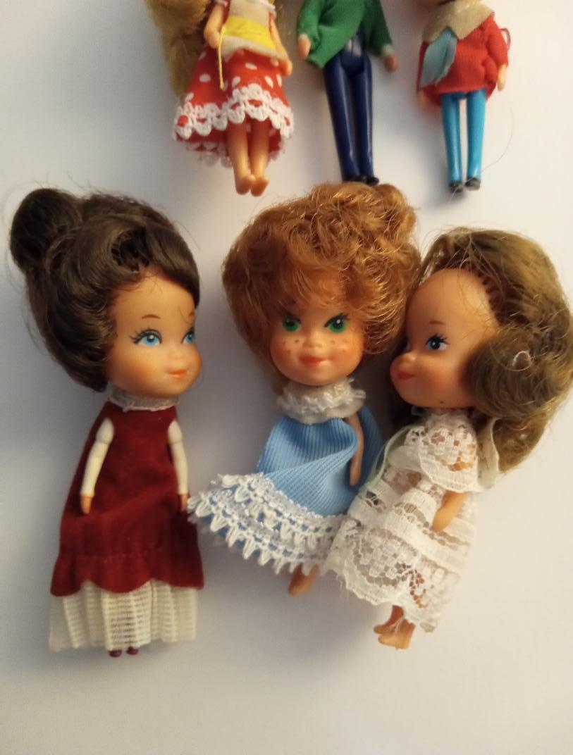 Image 2 of The Littles Vintage  1980 Doll Lot Pretend Play Dolls Jointed Toy Dollhouse Play