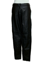 H &amp; M Faux Leather Black Pants Women&#39;s Size 8 One Back Pocket Flat Zipper Front - £19.78 GBP