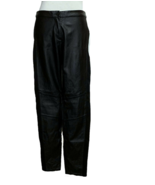 H &amp; M Faux Leather Black Pants Women&#39;s Size 8 One Back Pocket Flat Zippe... - $24.75