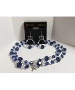 Blue Crystal Necklace and Earrings - £36.92 GBP